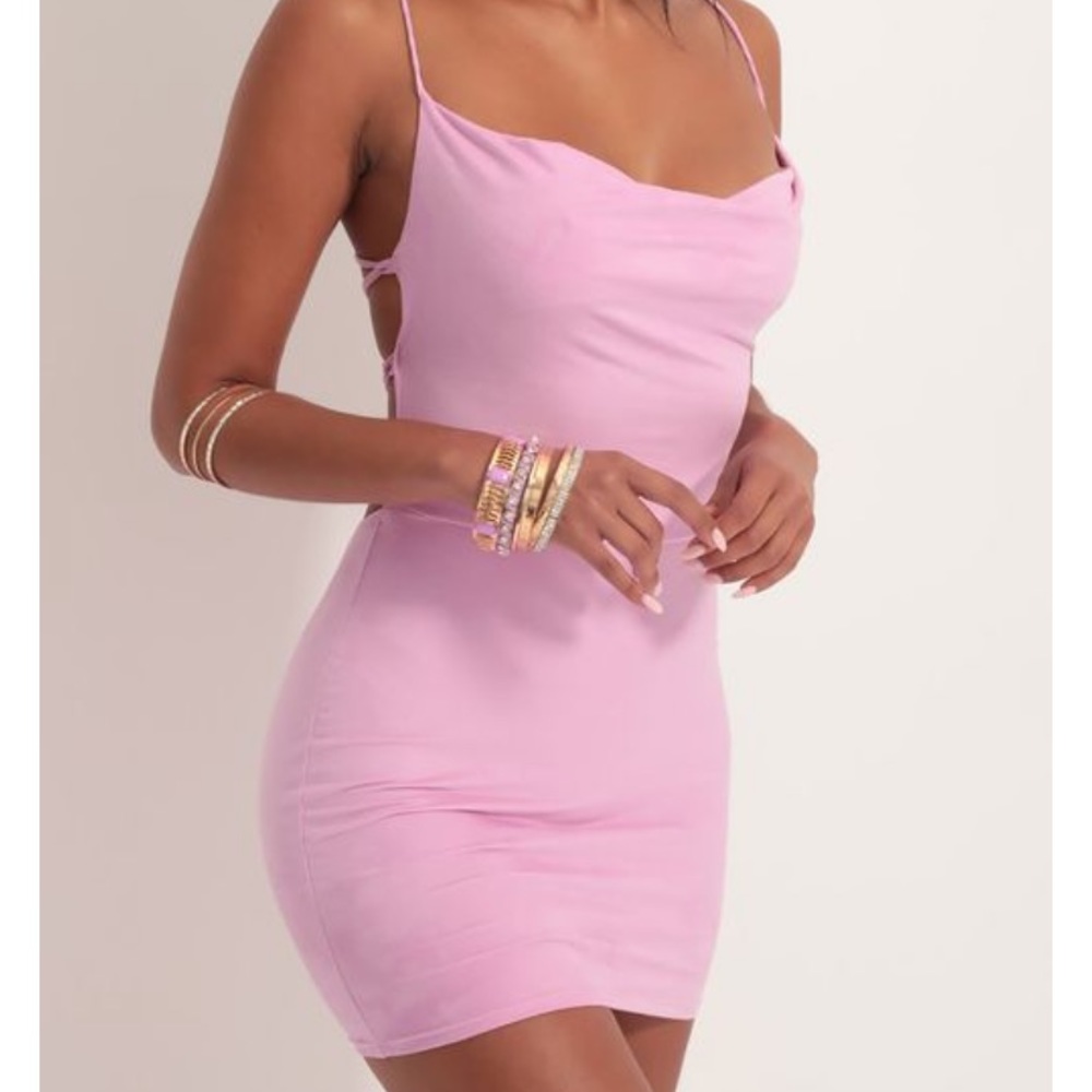 Lucy in the Sky Suede Bodycon Dress in Lilac